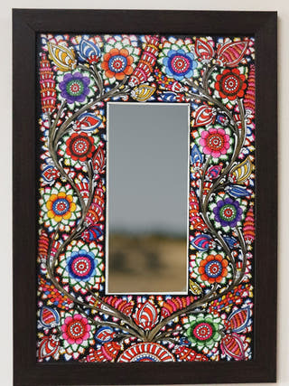 Bloom Flower Hand-painted On Leather Painting Wall Art