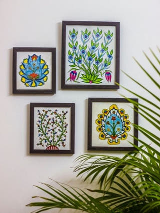 Pottery Tales Hand-painted On Leather Wall Art