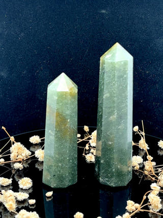 Green Mica Obelisk Natural Energy Tower