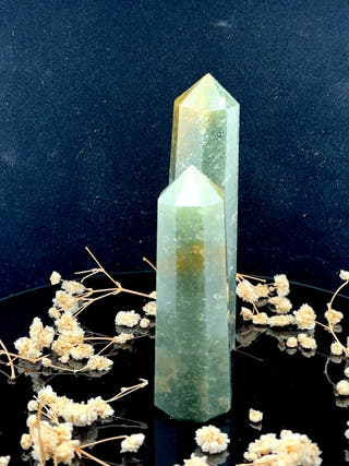 Green Mica Obelisk Natural Energy Tower