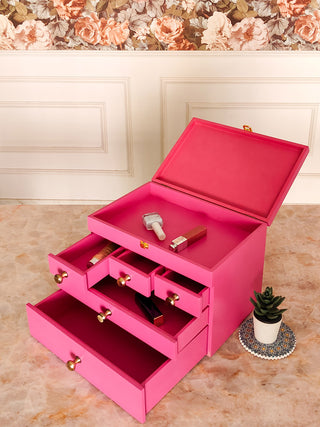 Pink Wooden Organizer 5 Drawers THINK EARTH