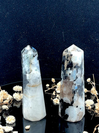 Rainbow Moonstone Obelisk Divine Feminine Energy