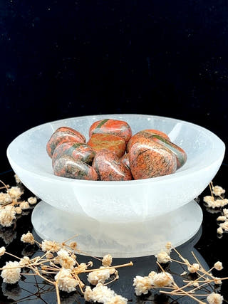 Selenite Round Charging Tray