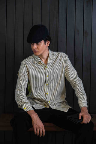 Rearview Herringbone Cotton Shirt