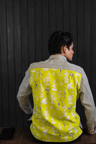 Rearview Herringbone Cotton Shirt