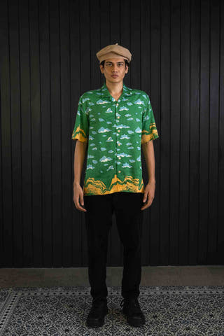 Tangerine Tide Sateen Modal Shirt