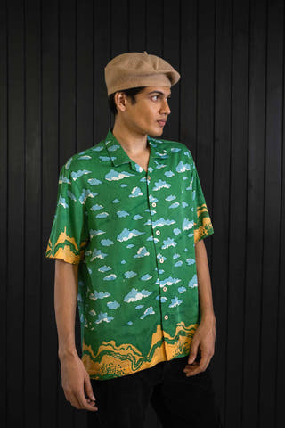 Tangerine Tide Sateen Modal Shirt