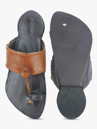 Dual Tone Men Kolhapuri Chappal
