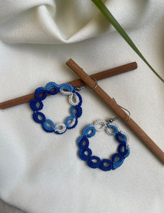 Dreamy Blue Circles Earrings Knots to Node