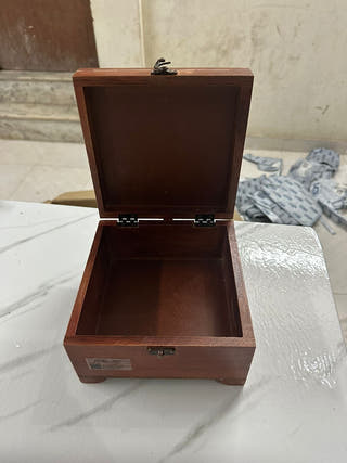 Nidhi Wooden Blue Pottery Heirloom Box