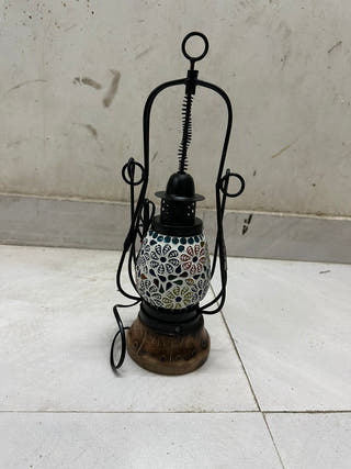 Shama Wooden & Mosaic Glass Lantern | Set of 2