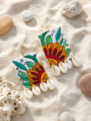 Coastal Upcycled Handmade Textile Earring