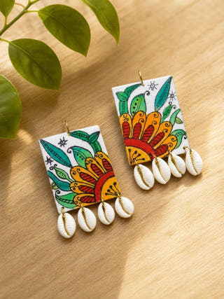 Coastal Upcycled Handmade Textile Earring