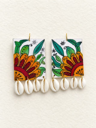 Coastal Upcycled Handmade Textile Earring