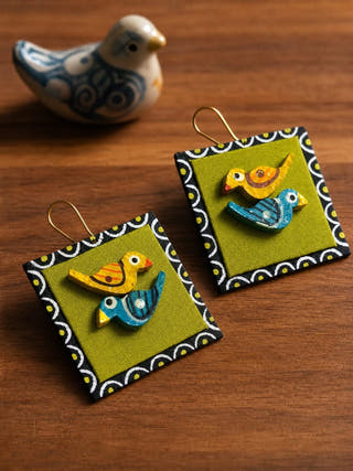 Chidiya Upcycled Handmade Textile Earring