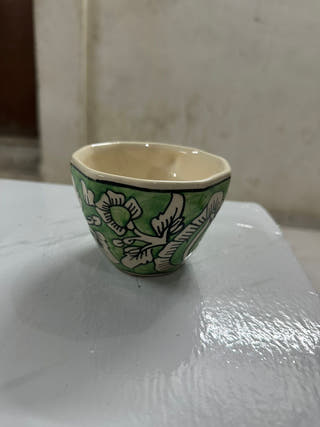 Verdant Bloom Blue Pottery Mug | Set Of 2
