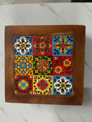 Vedhi Blue Pottery Stool