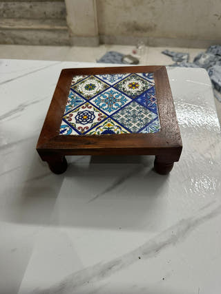 Aaya Blue Pottery Stool