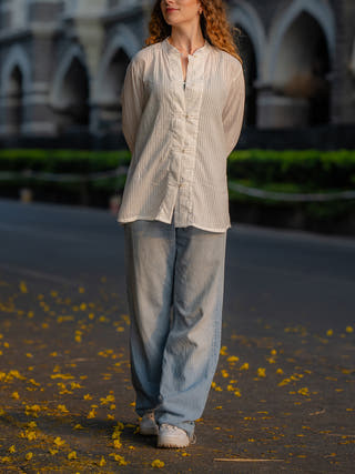 White Textured Handwoven Shirt Krushnachuda