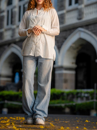 White Textured Handwoven Shirt Krushnachuda