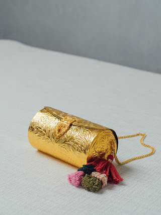 Foliage Lath Purse Gold Riti