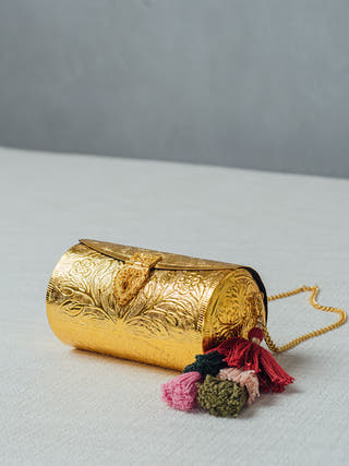 Foliage Lath Purse Gold Riti