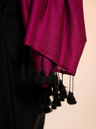 Zindagi Ki Safar Black Handloom Cotton Acrylic Saree