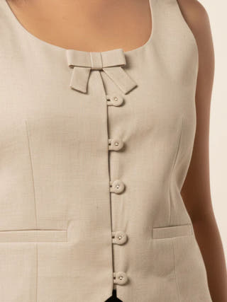 Creme Bow Top
