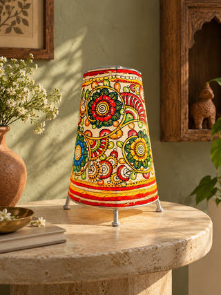 Floral Design Table Lamp - Multicolor