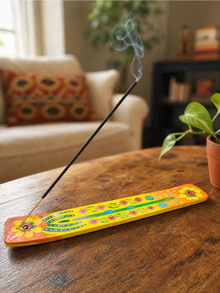Hand Painted Wooden Incense Holder