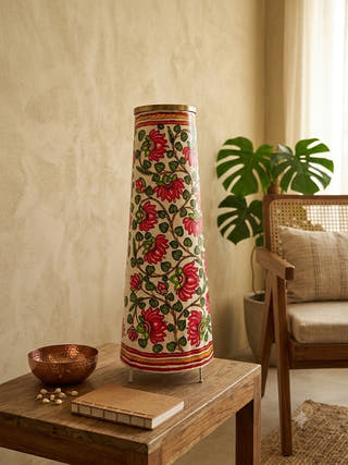 Neelambara Heritage Leather Lamp - Multicolor