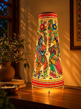 Radha Krishan Tholu Bommalata Table Lamp