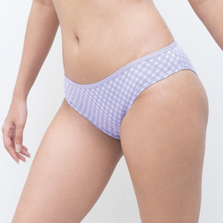 Organic Everyday Undies Lavender Checks Bikini - Set of 3 SochGreen