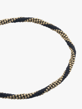 AnkletBlack Patwa Thread Anklet with Gold - Toned BeadsKaladoraFlourish Planet