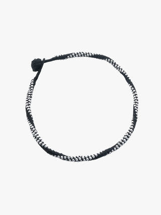 AnkletBlack Patwa Thread Anklet with Metallic Bead DetailingKaladoraFlourish Planet