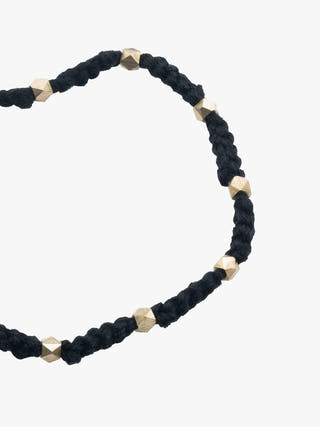 AnkletBlack Patwa Thread Anklet with Metallic BeadsKaladoraFlourish Planet