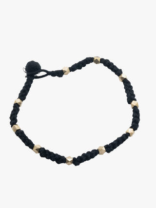 AnkletBlack Patwa Thread Anklet with Metallic BeadsKaladoraFlourish Planet