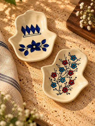 Hamsa Blue Pottery Multi-Purpose Plate