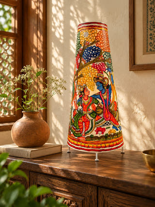 Julaan Leela Hand Painted Table Lamp - Multicolor