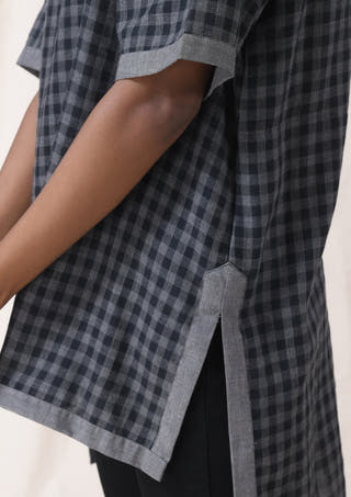 Checkered High Low Top