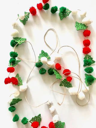 Christmas Tree Bunting Little Canvas Red