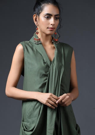 Cowl Sleeveless Dress