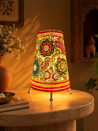 Floral Design Table Lamp - Multicolor