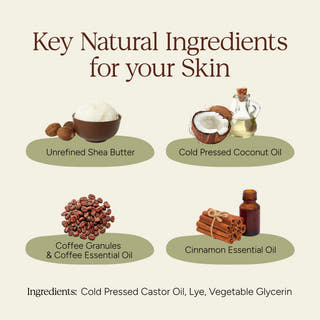 ⁠Dark Coffee and Cinnamon Body Soap With Shea Butter