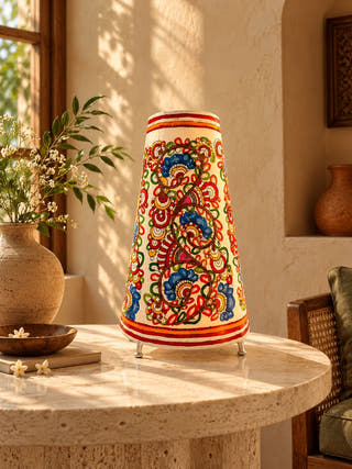 Tholu Bommalata Lotus Lamp - Multicolor