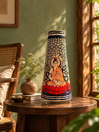 Buddha Hand Painted Lamp