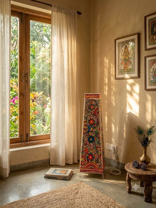 Tholu Bommalata Pakshi Pushpa Heritage Leather Lamp