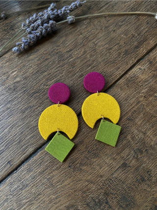 Cinnamon Upcycled Handmade Textile Earring