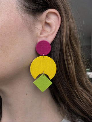 Cinnamon Upcycled Handmade Textile Earring
