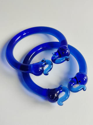 Bangles & BraceletsGlass Bangle - Royal Blue Elephant Design (Set of 2)Six Brothers Glass ArtistFlourish Planet